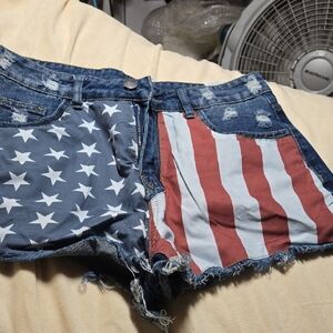 Patriotic Denim Women Shorts